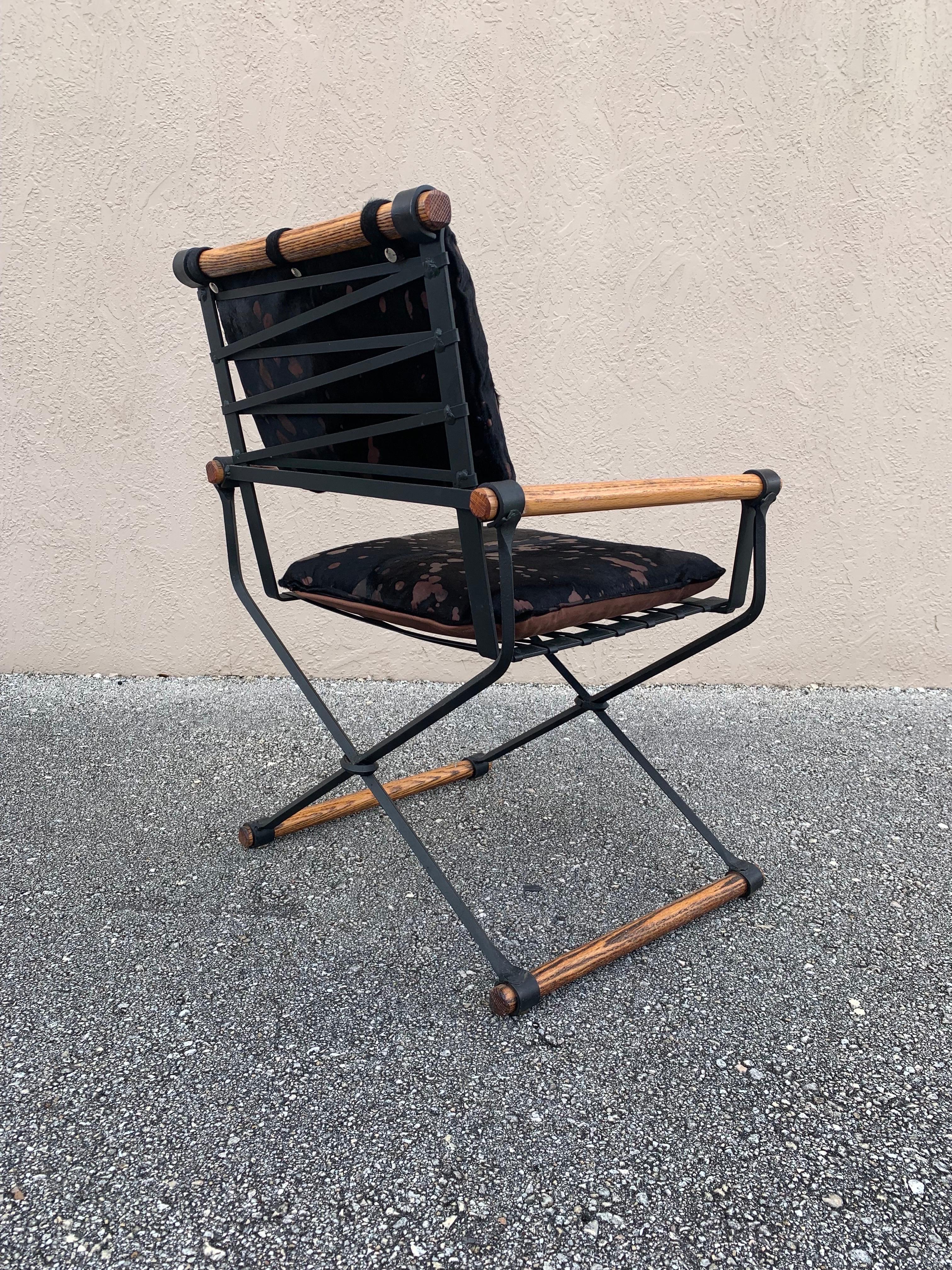 Paire de chaises par Cleo Baldon pour Terra Furniture, cuir sur tissu d'ameublement en vente 2
