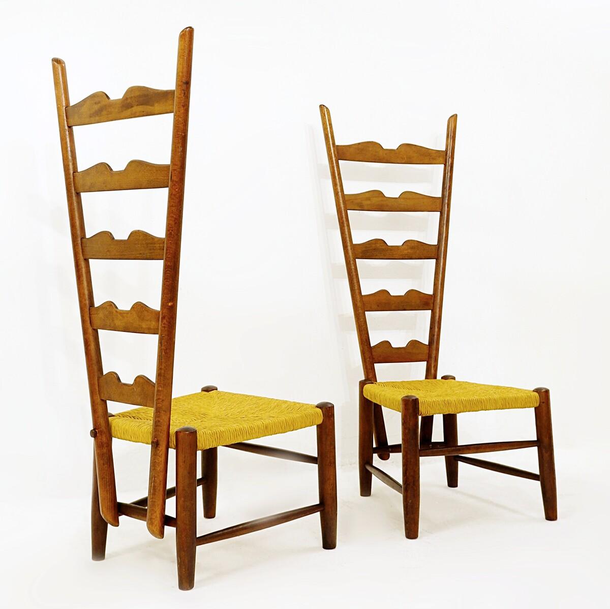 Pair of chairs by Gio Ponti for Casa E Giardino, Milan Italy - Circa 1939.