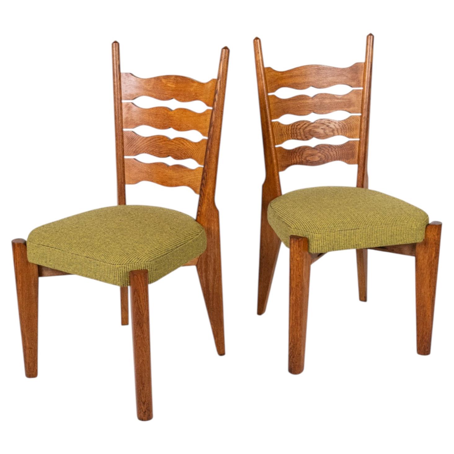 Pair of chairs by Guillerme et Chambron for Votre Maison, France, 1950s