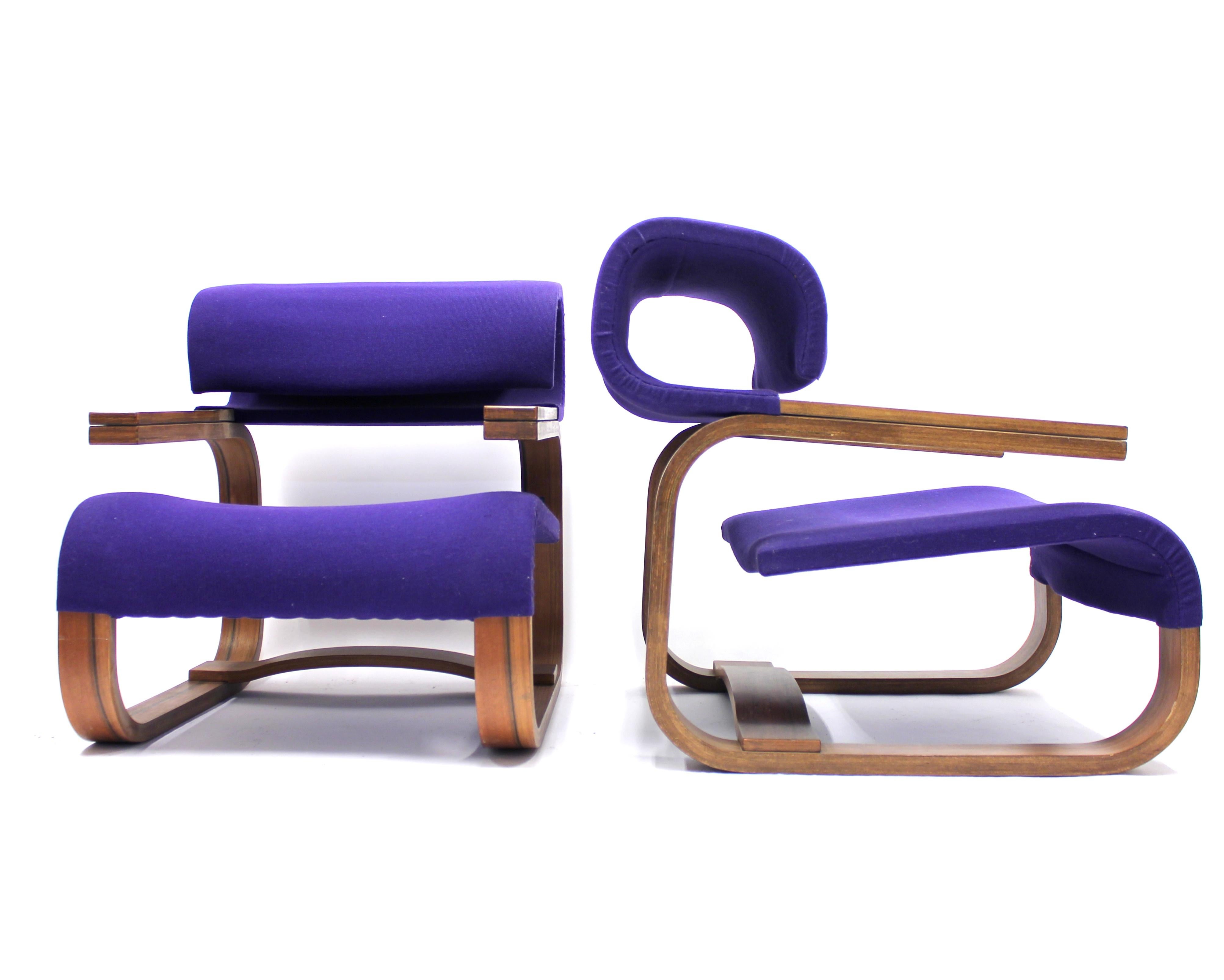 These chairs were designed by the award-winning architect Jan Bocan especially for the Czechoslovakian embassy in Stockholm that was built in the late 1960s and early 1970s. The project was finished in 1972. He also designed all the furniture for