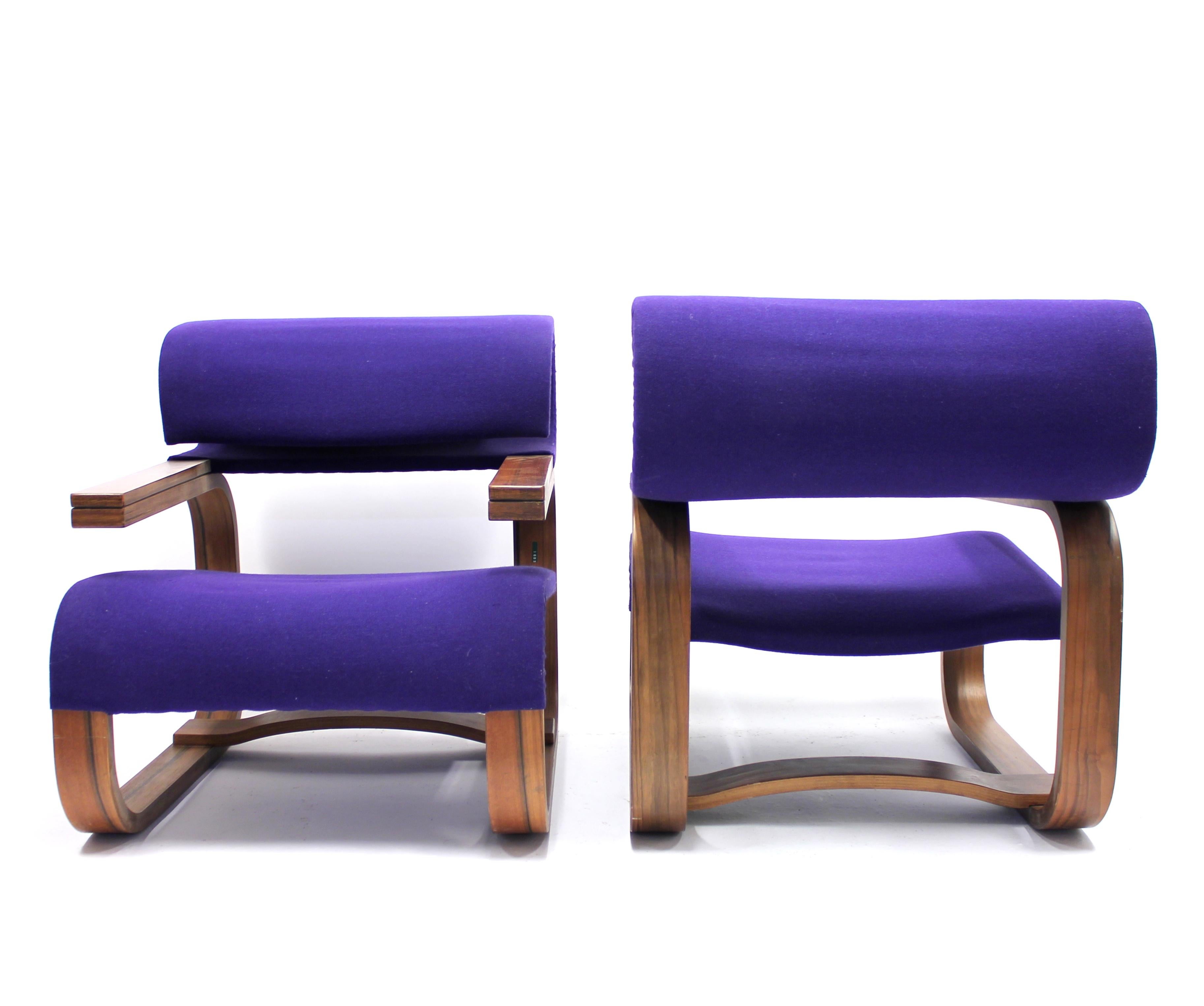 Fabric Pair of Chairs by Jan Bočan for the Czechoslovakian Embassy, Stockholm, 1972