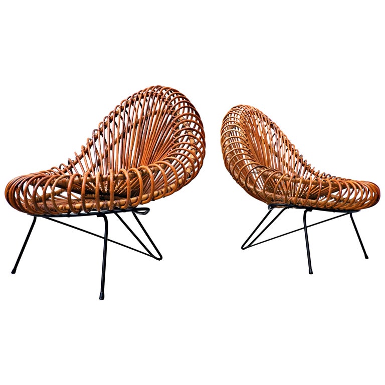 Pair of Mid-Century Chairs by Janine Abraham & Dirk Jan Rol,  Rougier, 1950s For Sale