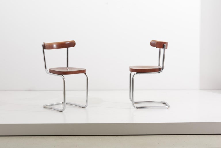Pair Of Chairs By Mart Stam For Mucke Melder Under License From Thonet 1930s For Sale At 1stdibs