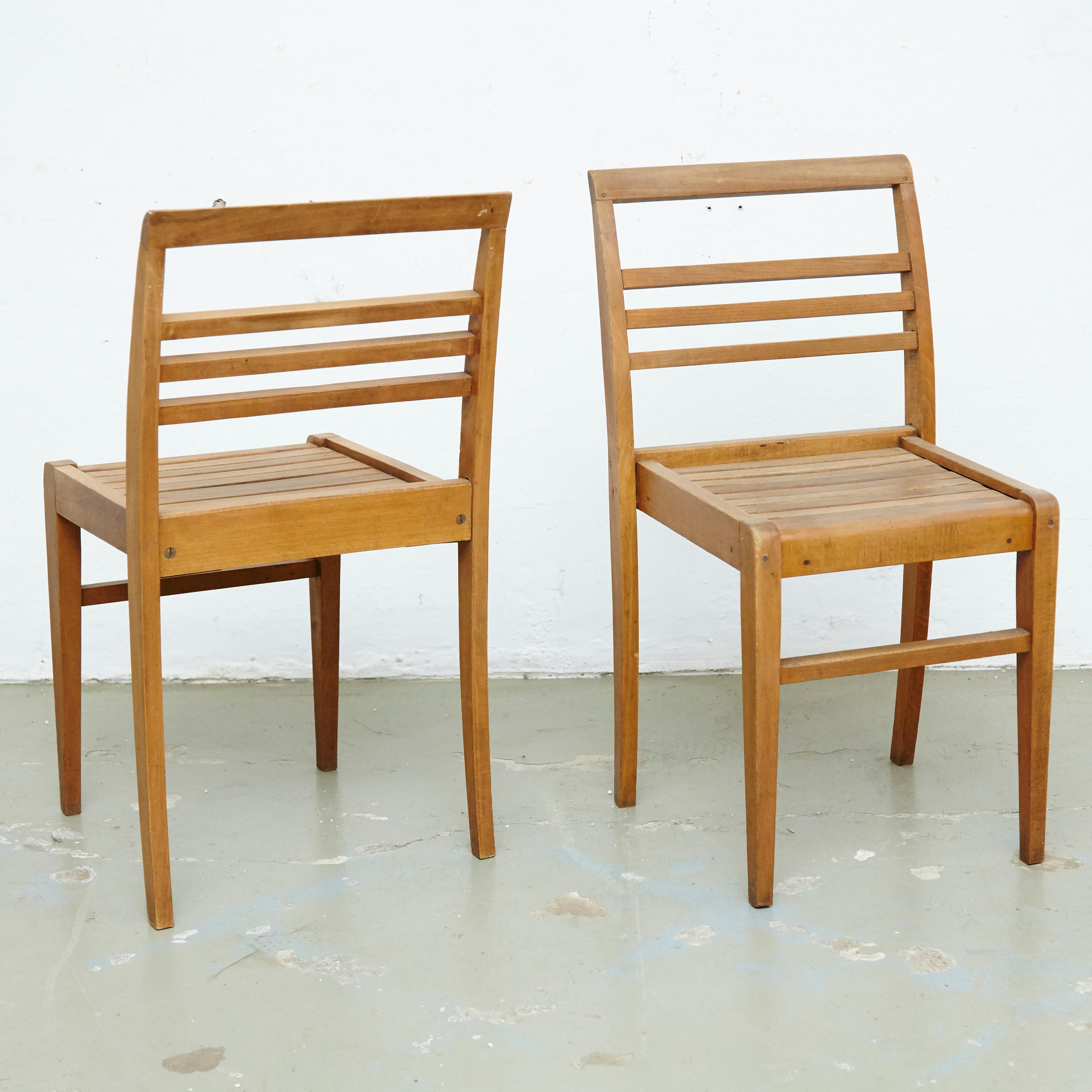 Mid-20th Century Pair of Chairs by Rene Gabriel Wood, circa 1940