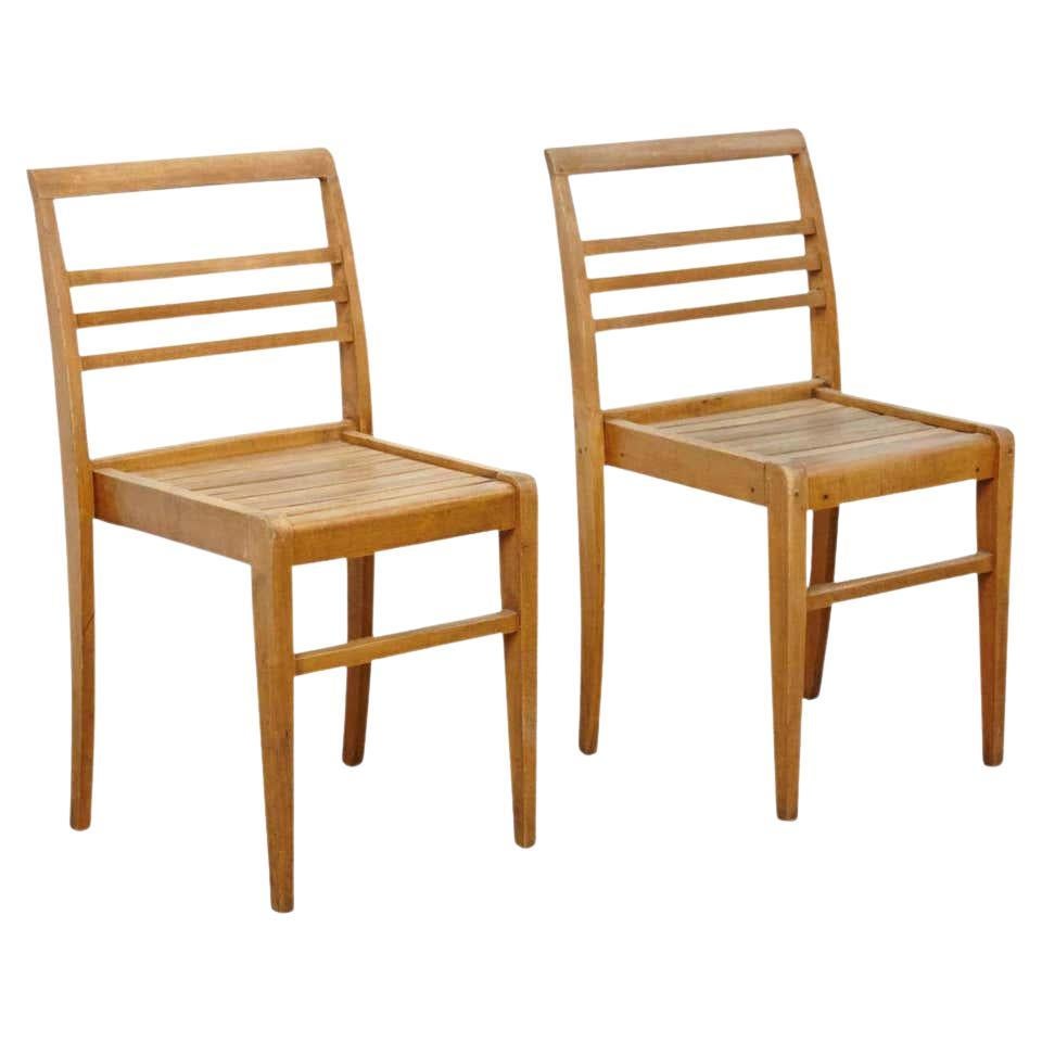 Pair of Chairs by Rene Gabriel Wood, circa 1940 For Sale