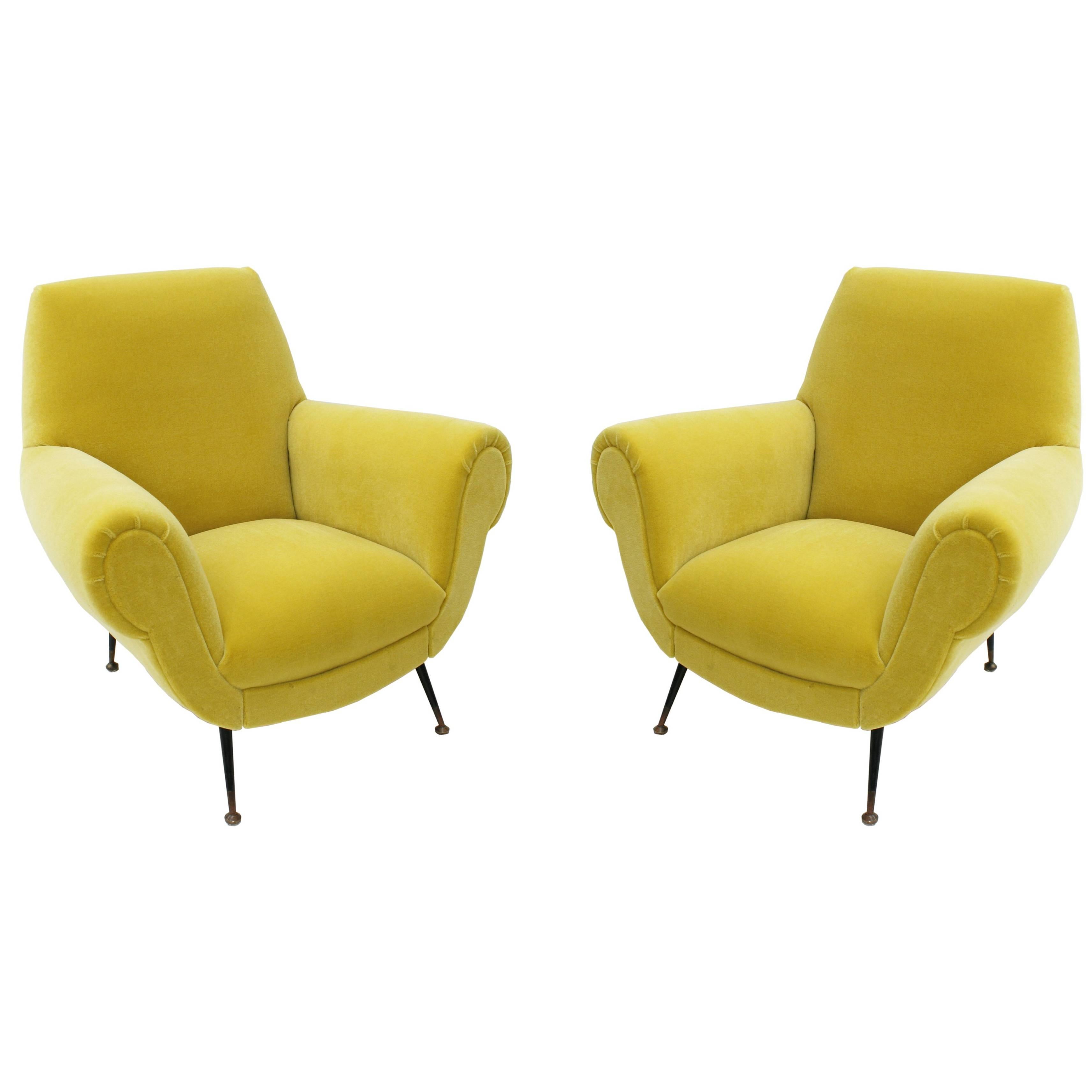 Pair of Chairs, Design of Gigi Radice for Minotti, Italy, 1950