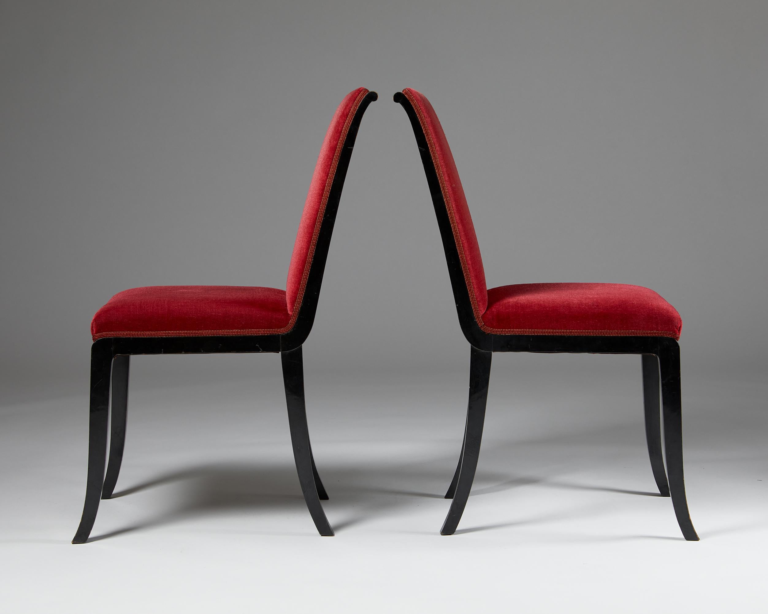 Pair of Chairs Designed by Alvar Andersson for Hyresgästernas Möbelaffär In Good Condition In Stockholm, SE