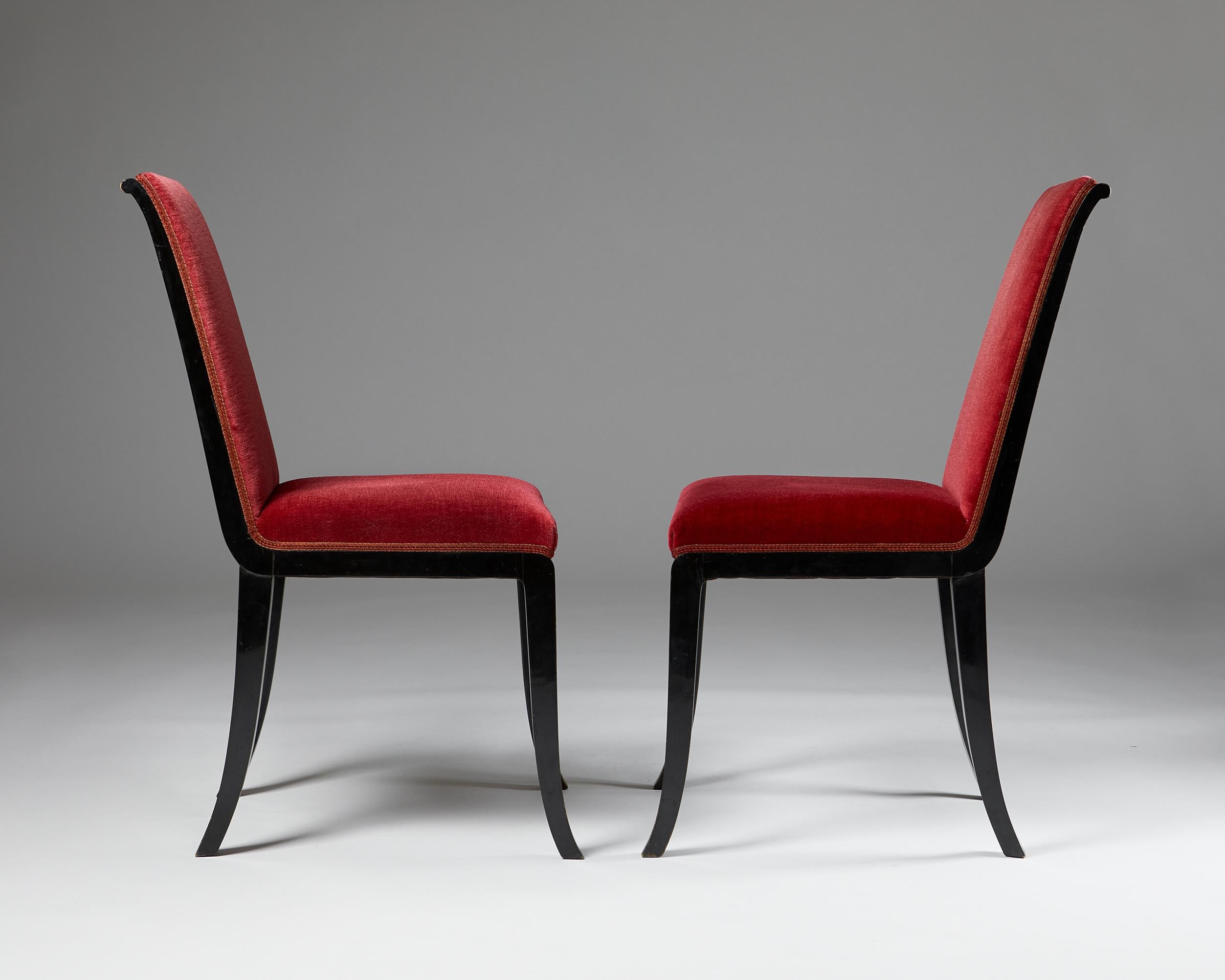 Mid-20th Century Pair of Chairs Designed by Alvar Andersson for Hyresgästernas Möbelaffär