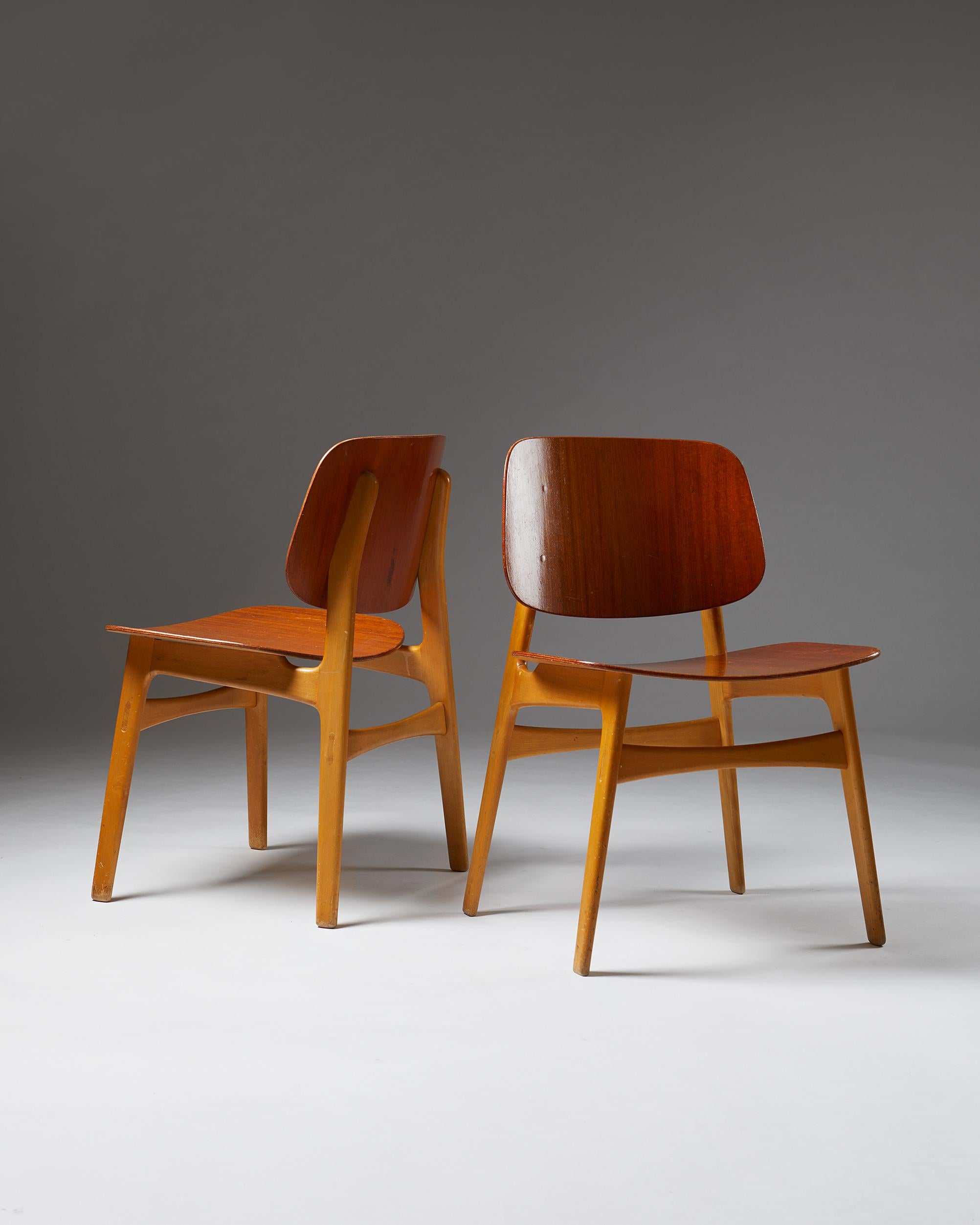 Mid-Century Modern Pair of Chairs Designed by Börge Mogensen, Denmark, 1960’s