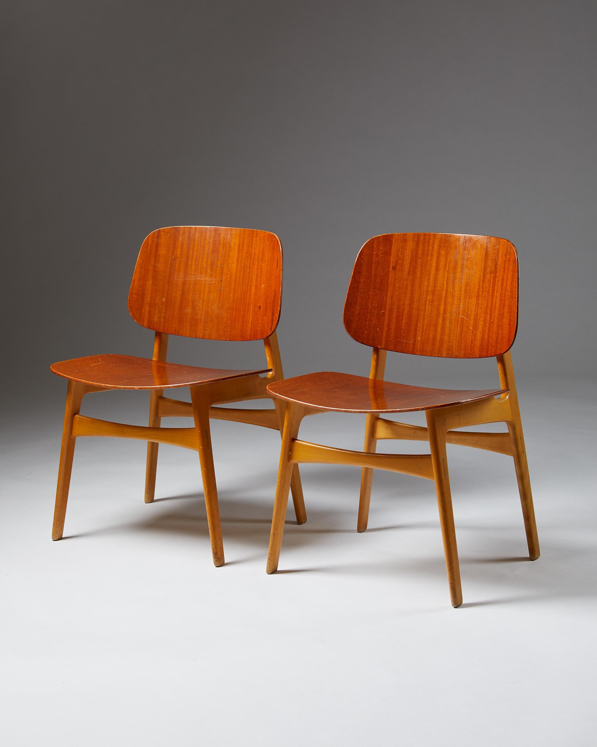 Danish Pair of Chairs Designed by Börge Mogensen, Denmark, 1960’s