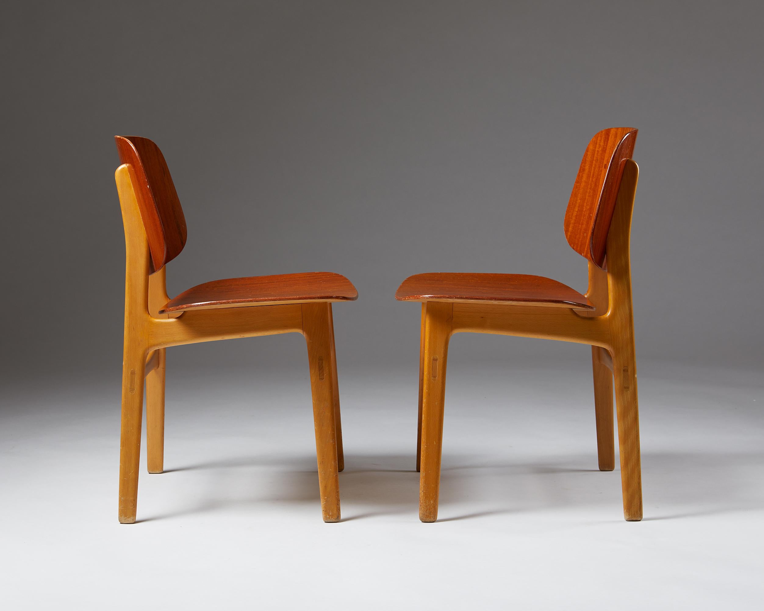 Mid-20th Century Pair of Chairs Designed by Börge Mogensen, Denmark, 1960’s