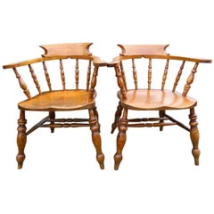 Pair of Chairs, English circa 1880, Oak and Fruit Wood