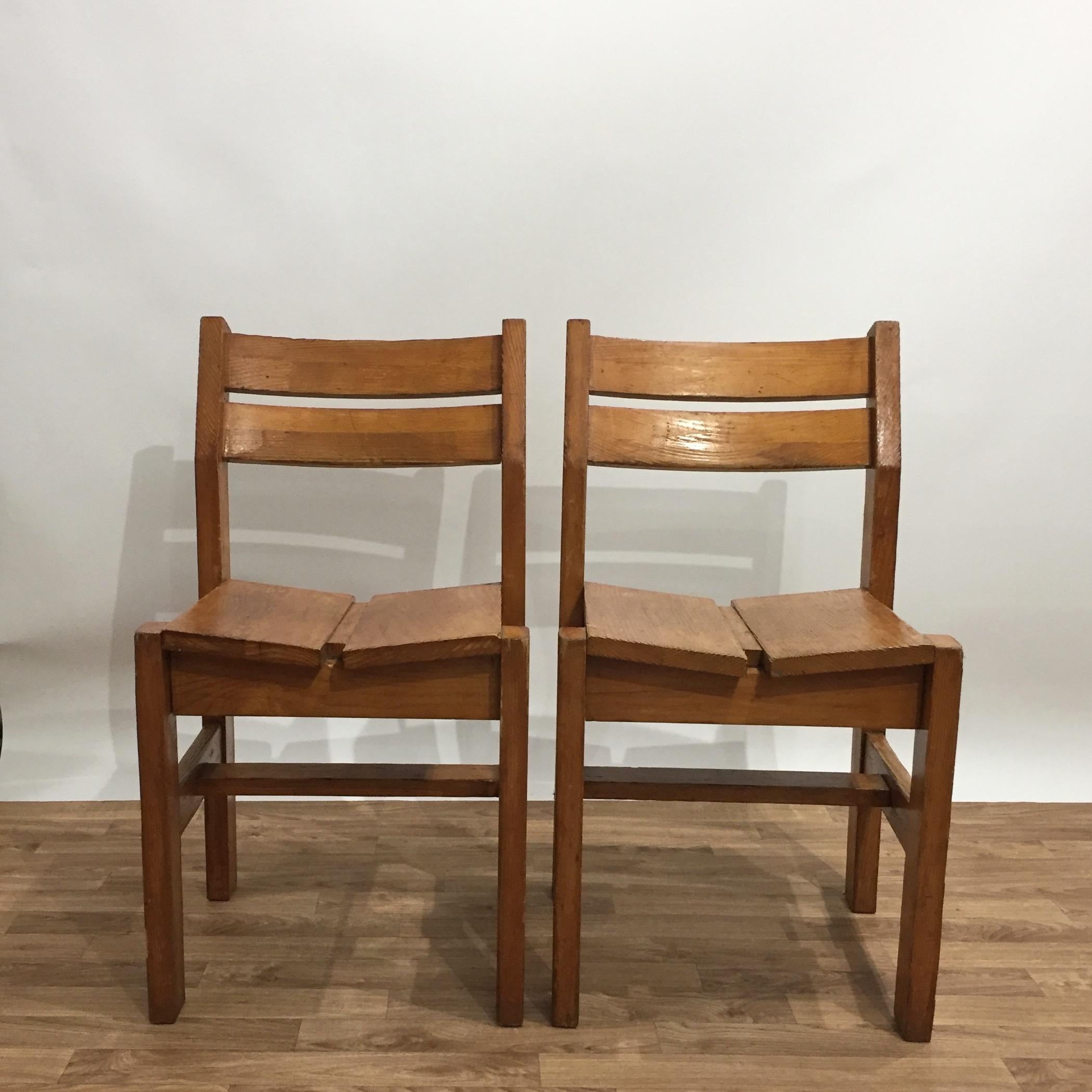 Mid-Century Modern Pair of Chairs from Les Arcs, France, 1960 For Sale