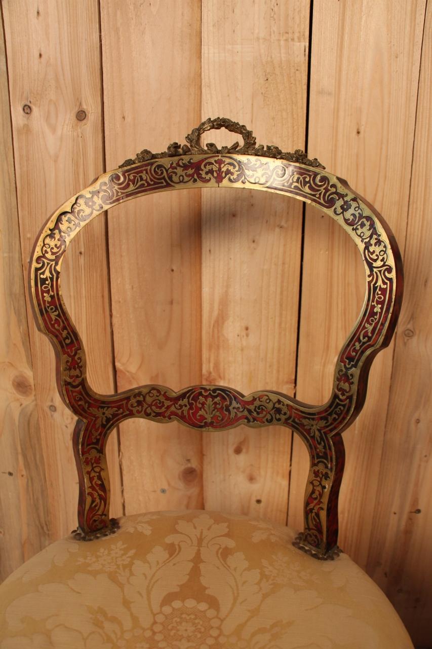 Pair Of Chairs In Boulle Marquetry XIXth Napoleon III 1