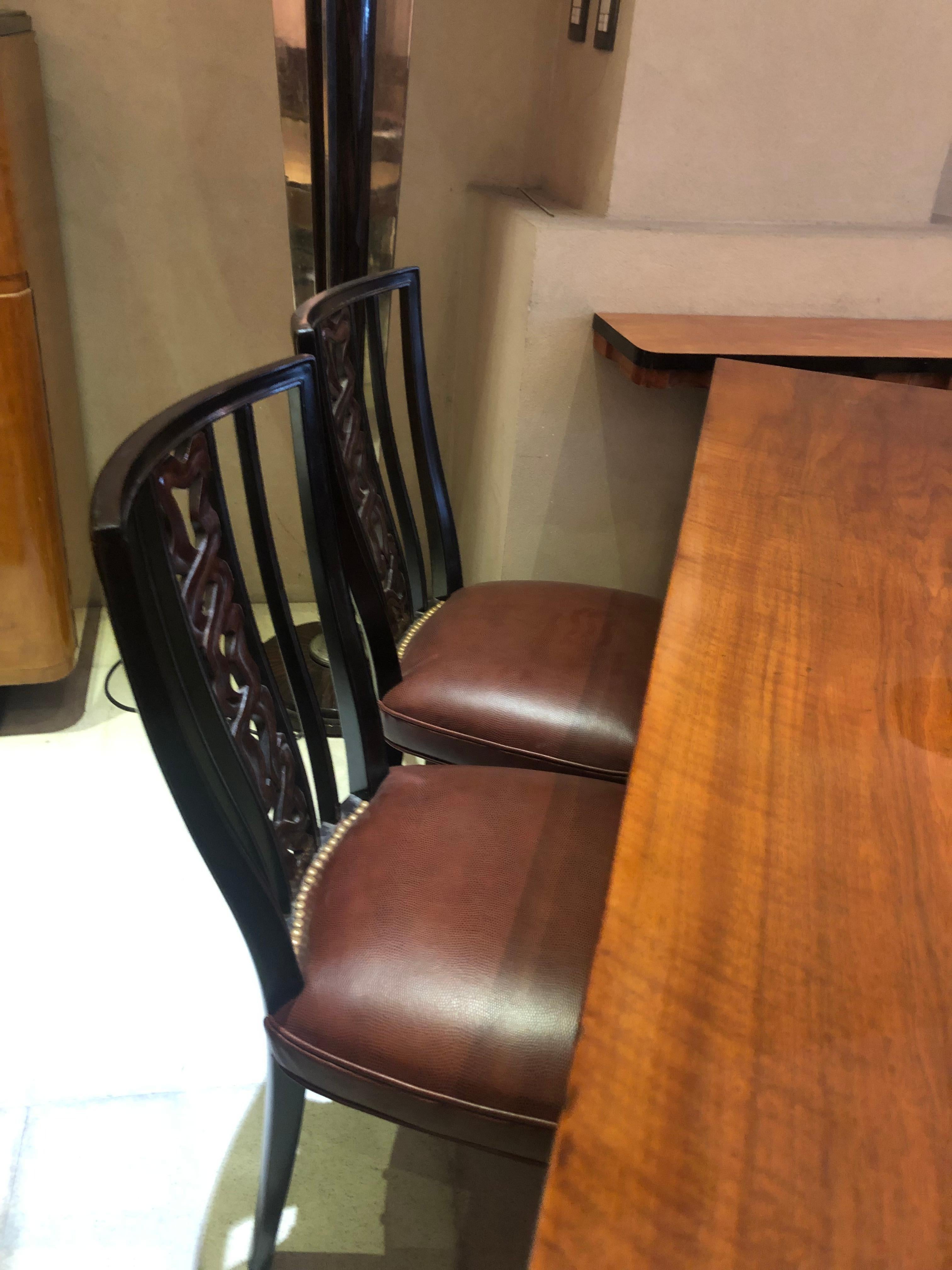 Pair of Chairs in Leather, 1950, France For Sale 6