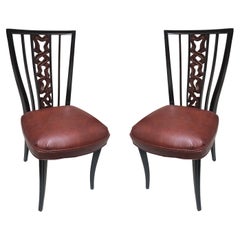 Pair of Chairs in Leather, 1950, France