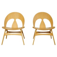 Pair of Chairs in Moulded Plywood Maple by Børge Mogensen, 1949