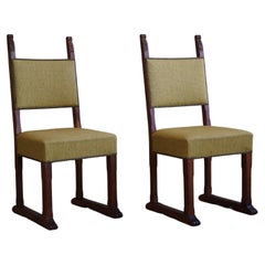 Pair of Chairs in Oak 
Fabric by a Danish Cabinetmaker, 1930s