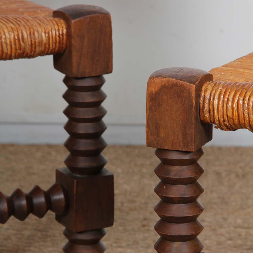 Paar Stühle im Geschmack von Charles Dudouyt, 1950 (Holz) im Angebot