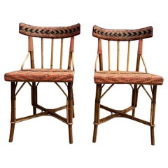 Pair of chairs in woven rattan France, circa 1920
