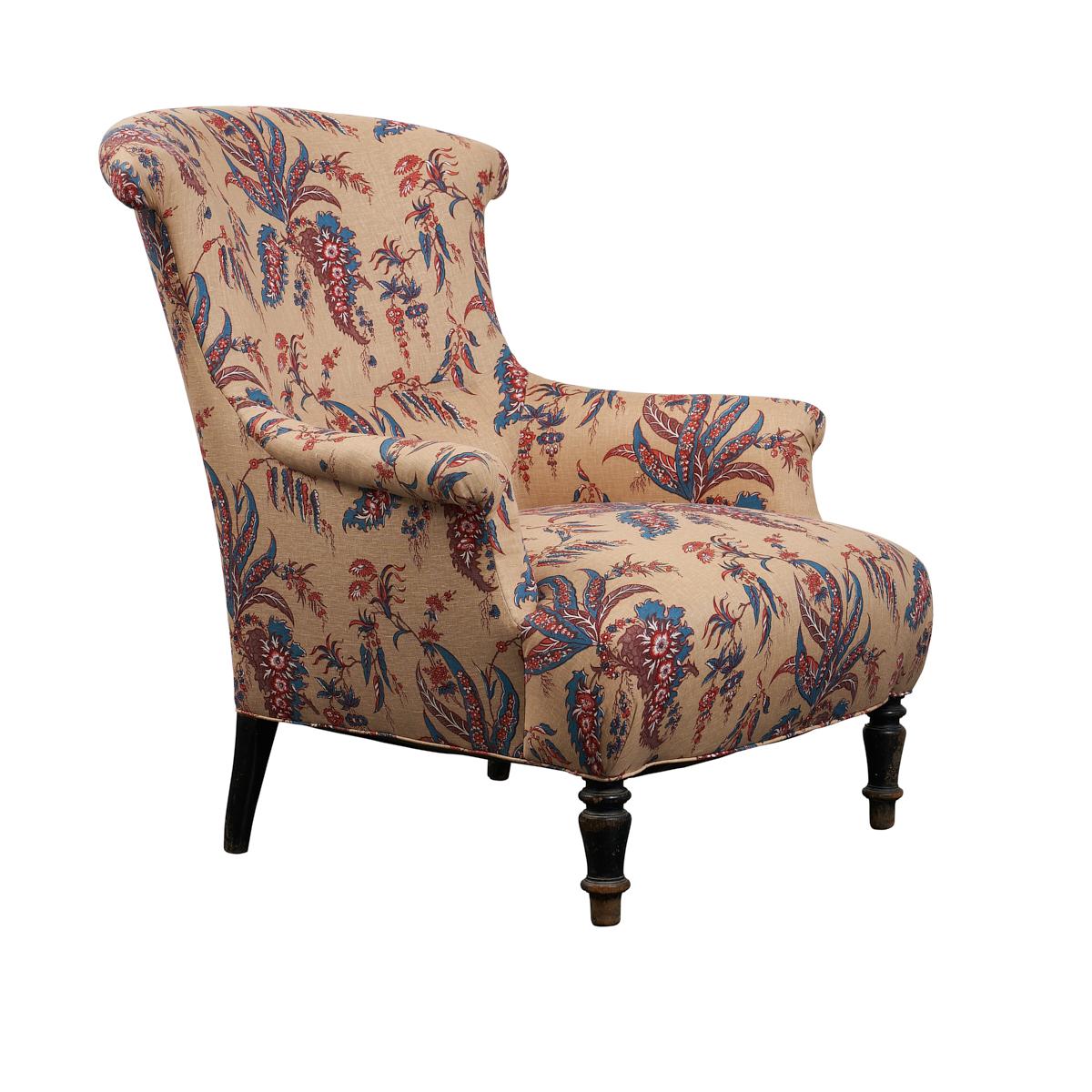 French Pair of Chairs, Late 19th Century, France, Newly Reupholstered Fabric For Sale