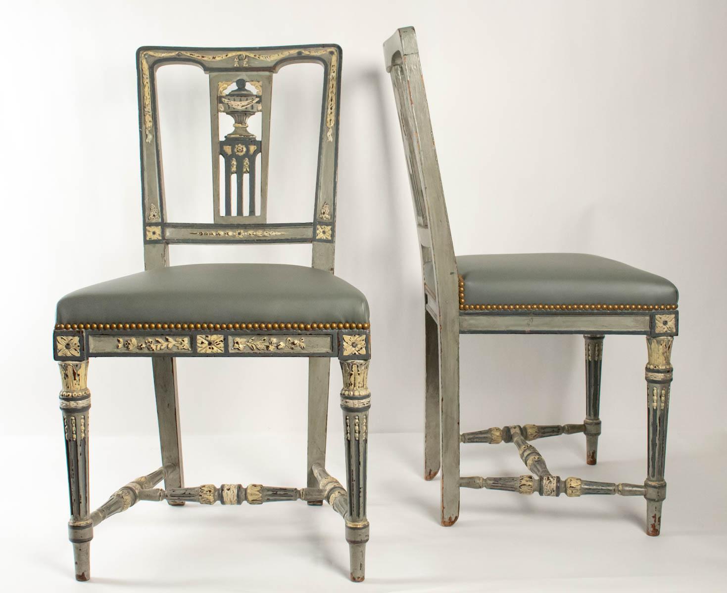 Pair Of Chairs Louis XVI Style From The 19th Century, Antiquity 2