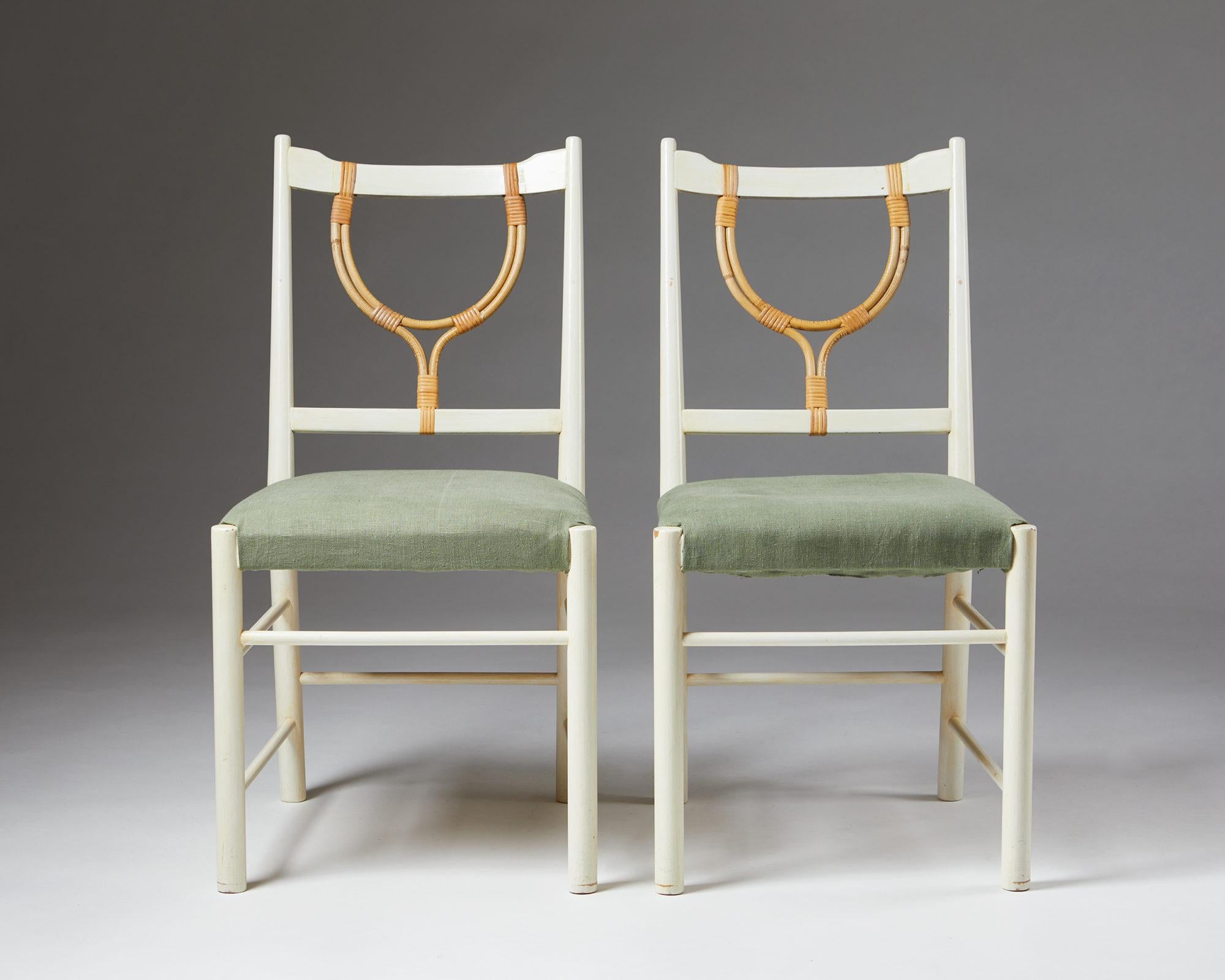 Pair of Chairs Model 2238 Designed by Josef Frank for Svenskt Tenn, Sweden, 1940 In Good Condition In Stockholm, SE