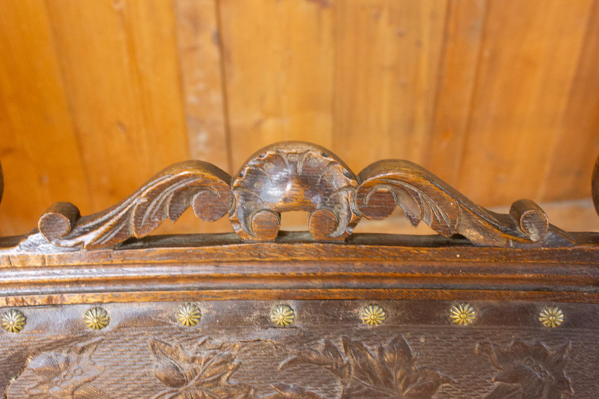 Pelle Coppia di sedie in stile neo-rinascimentale o HENRY II, in legno e pelle, 19° secolo in vendita