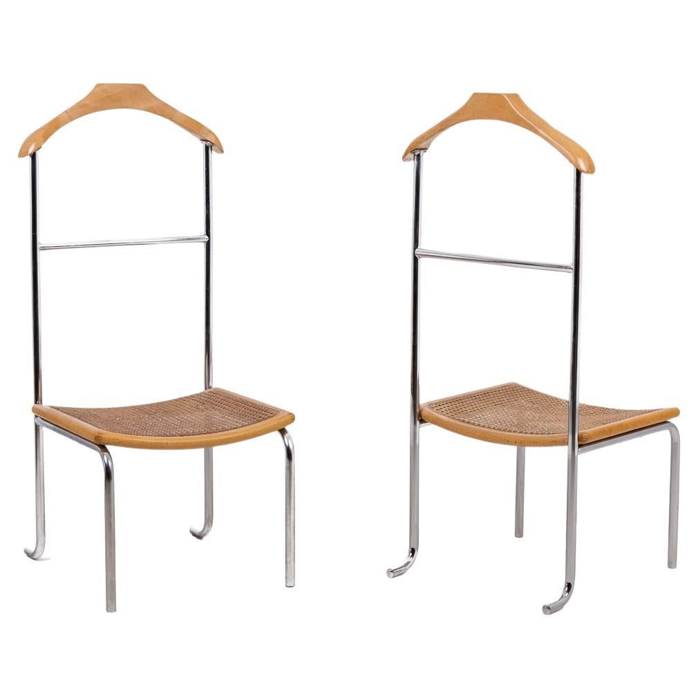 Pair of Chairs-Night Valets in Beech, 1980s For Sale