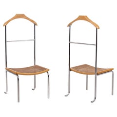 Pair of Chairs-Night Valets in Beech, 1980s