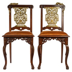 Antique Pair of Chairs of Viardot Style