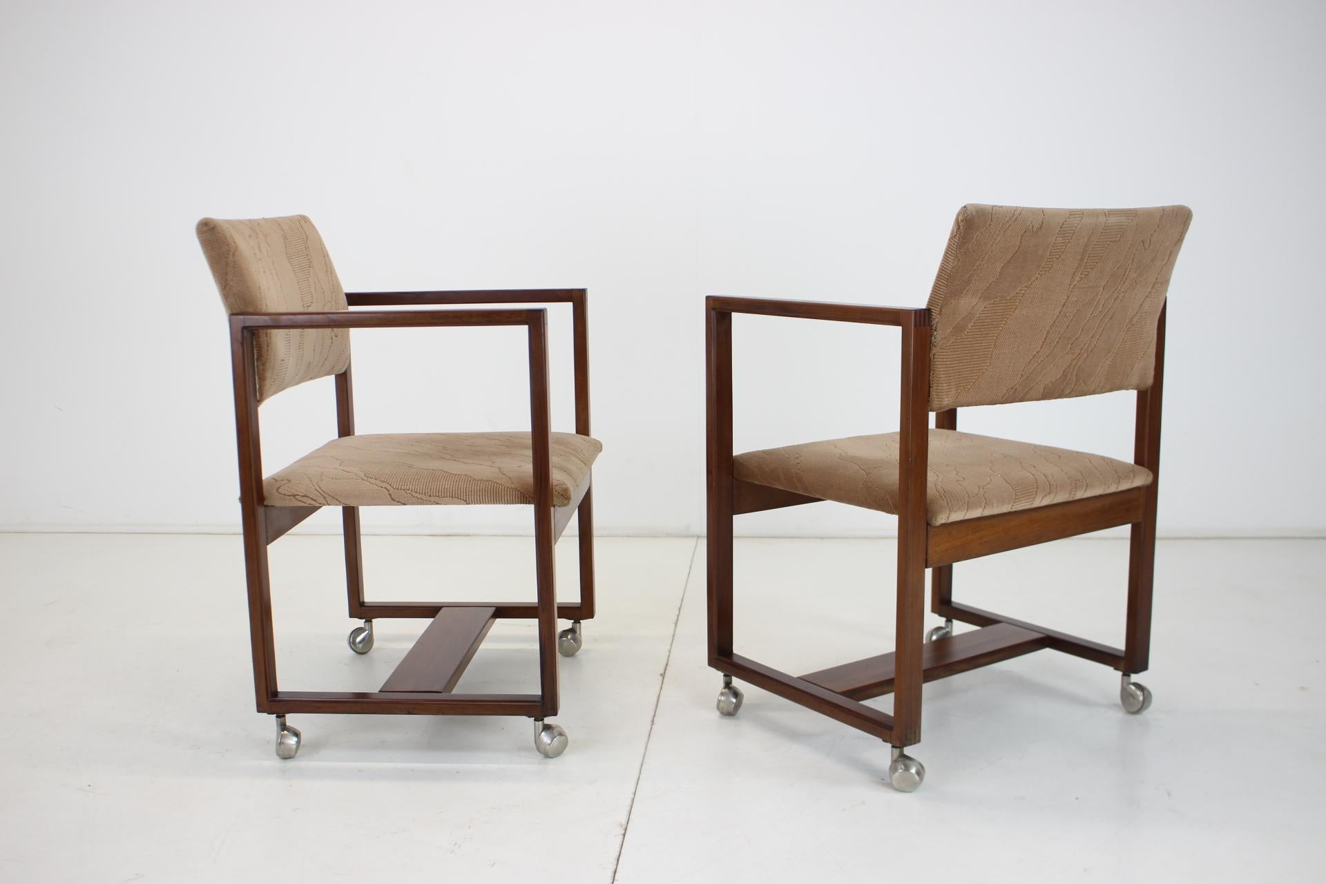 Fabric Pair of Chairs or Armchairs Czechoslovakia, 1980s For Sale