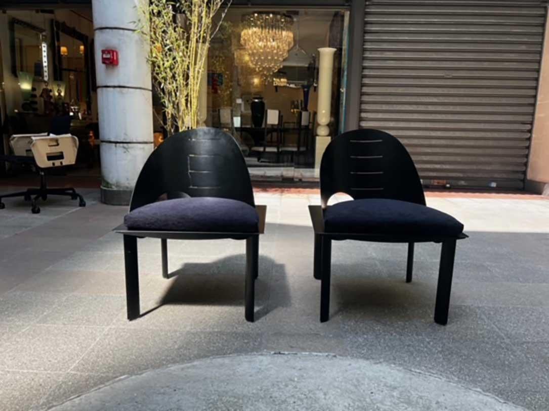Paire de chaises Patrice Bonneau - Édition Genexco - vers 1980 Bon état - En vente à Saint ouen, FR