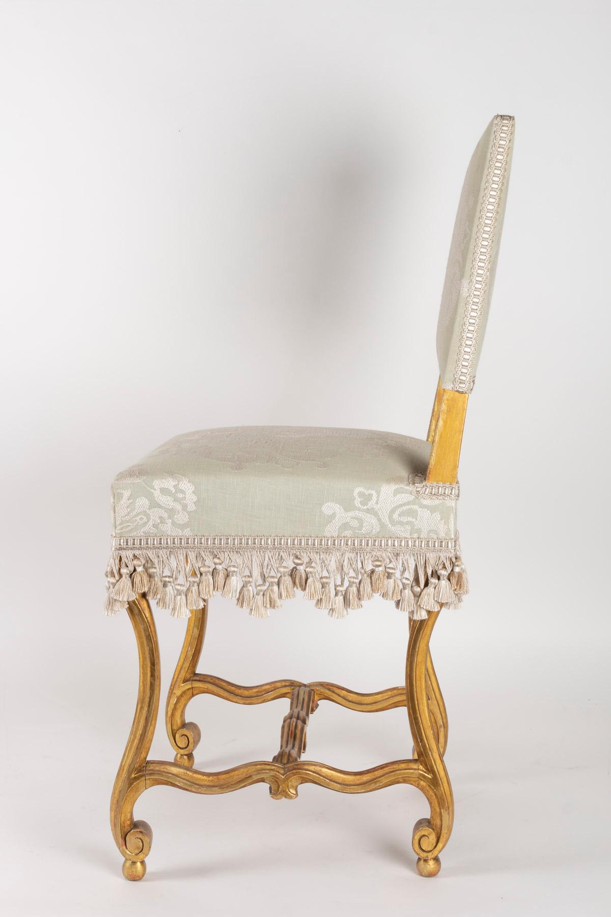 Pair of Chairs, Sheep Bones, Carved and Gilded Wooden, Napoleon III Period 4
