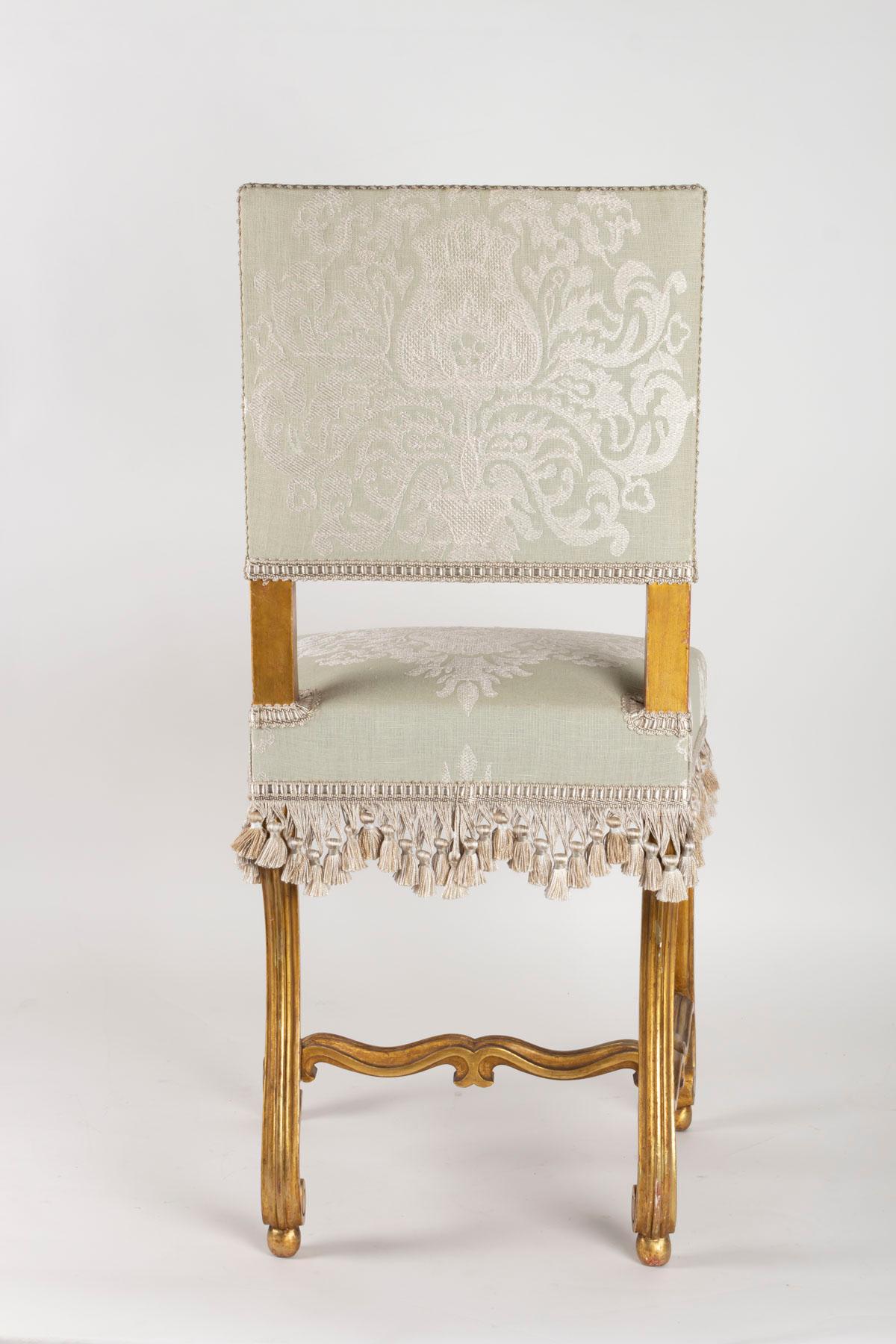 Pair of Chairs, Sheep Bones, Carved and Gilded Wooden, Napoleon III Period 5