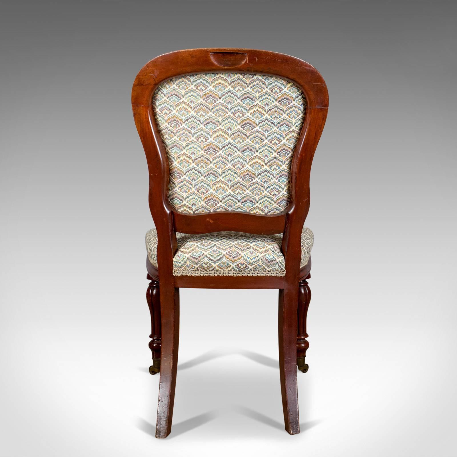 English Pair of Chairs, William IV, Mahogany, Button Back, Parlour, Side, circa 1835