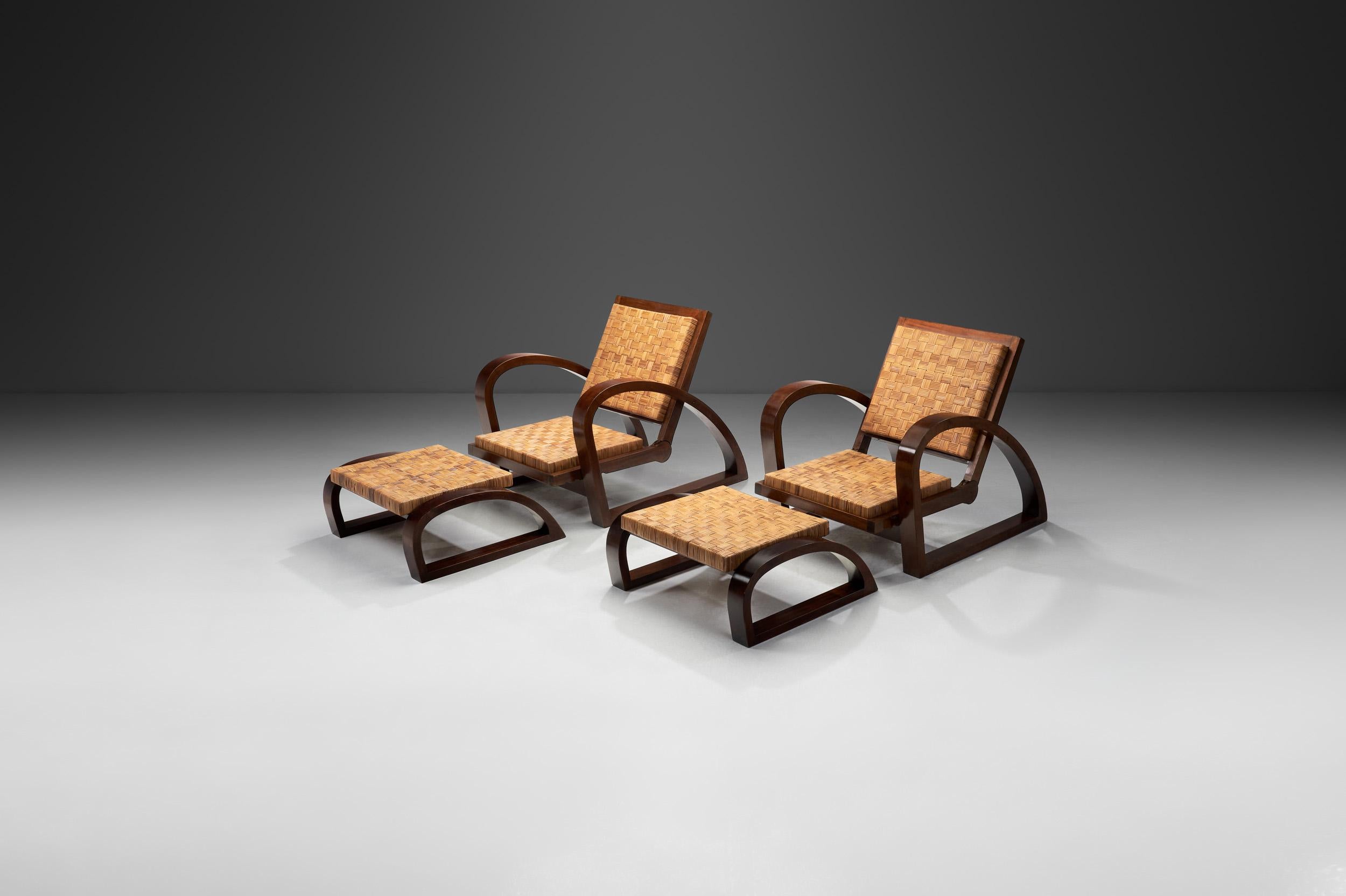 Francis Jourdain was known to be vocal about modern art and aesthetics, and he heavily criticized contemporary French design for its ostentatious luxury. His designs were straightforward in construction and less pompous in nature. This set is in