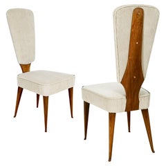 Pair of Mid-Century Modern Chairs With High Backrests - Italy, 1940
