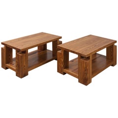 Pair of "Chalet" Wood Tables