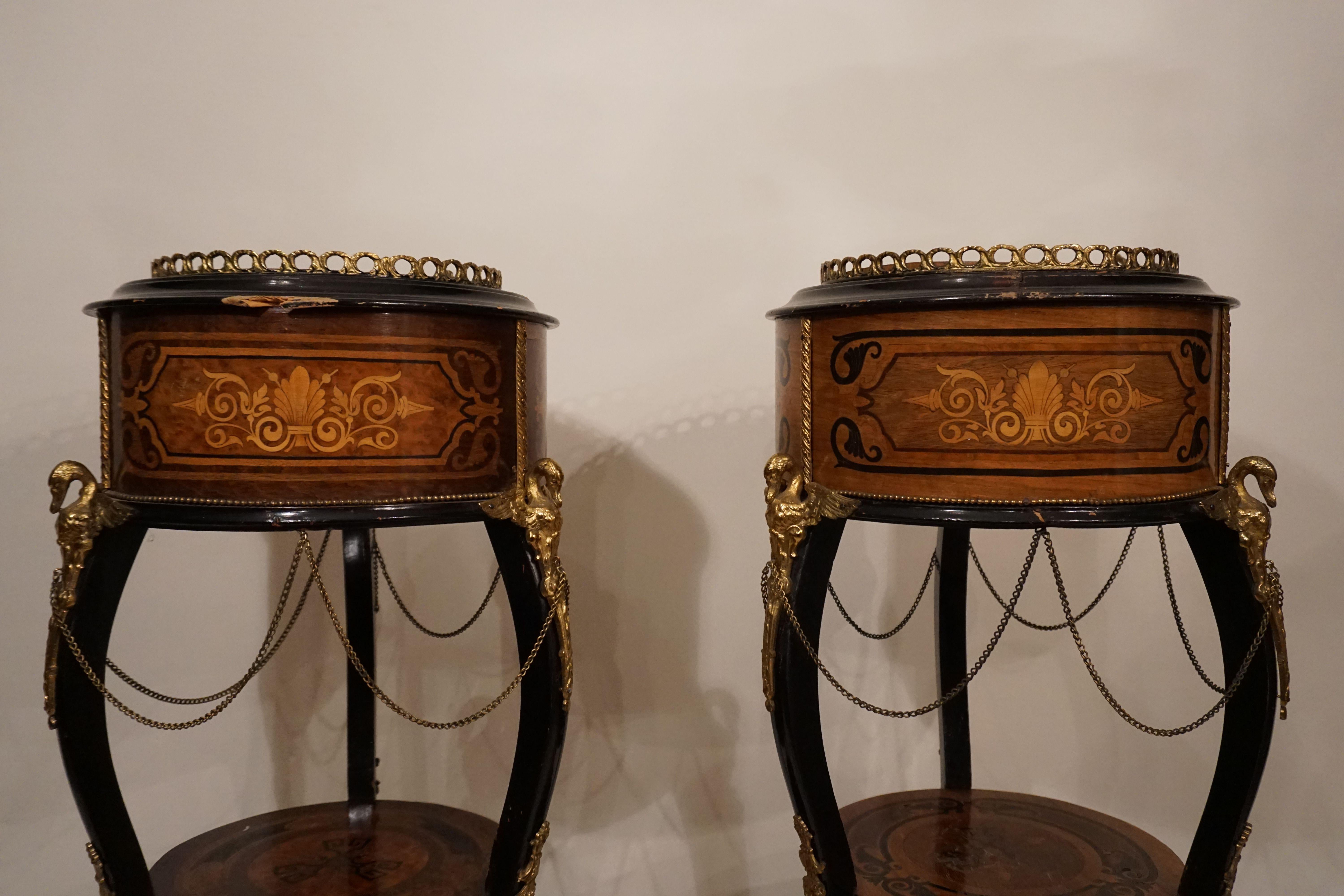 Pair of Champagne Bucket Columns Mini-Bar Louis XVI, circa 1800 For Sale 5