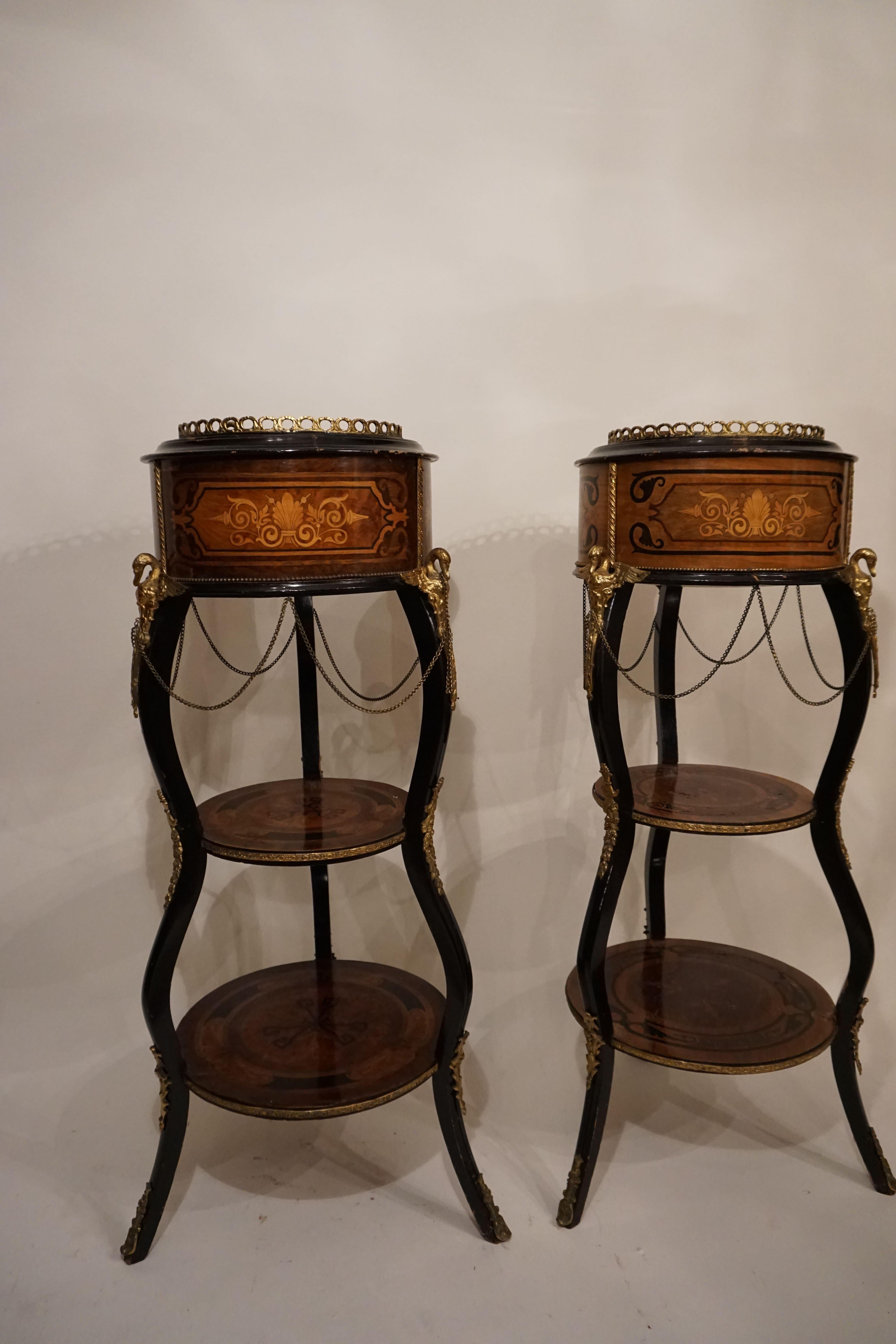 Pair of Champagne Bucket Columns Mini-Bar Louis XVI, circa 1800 For Sale 11