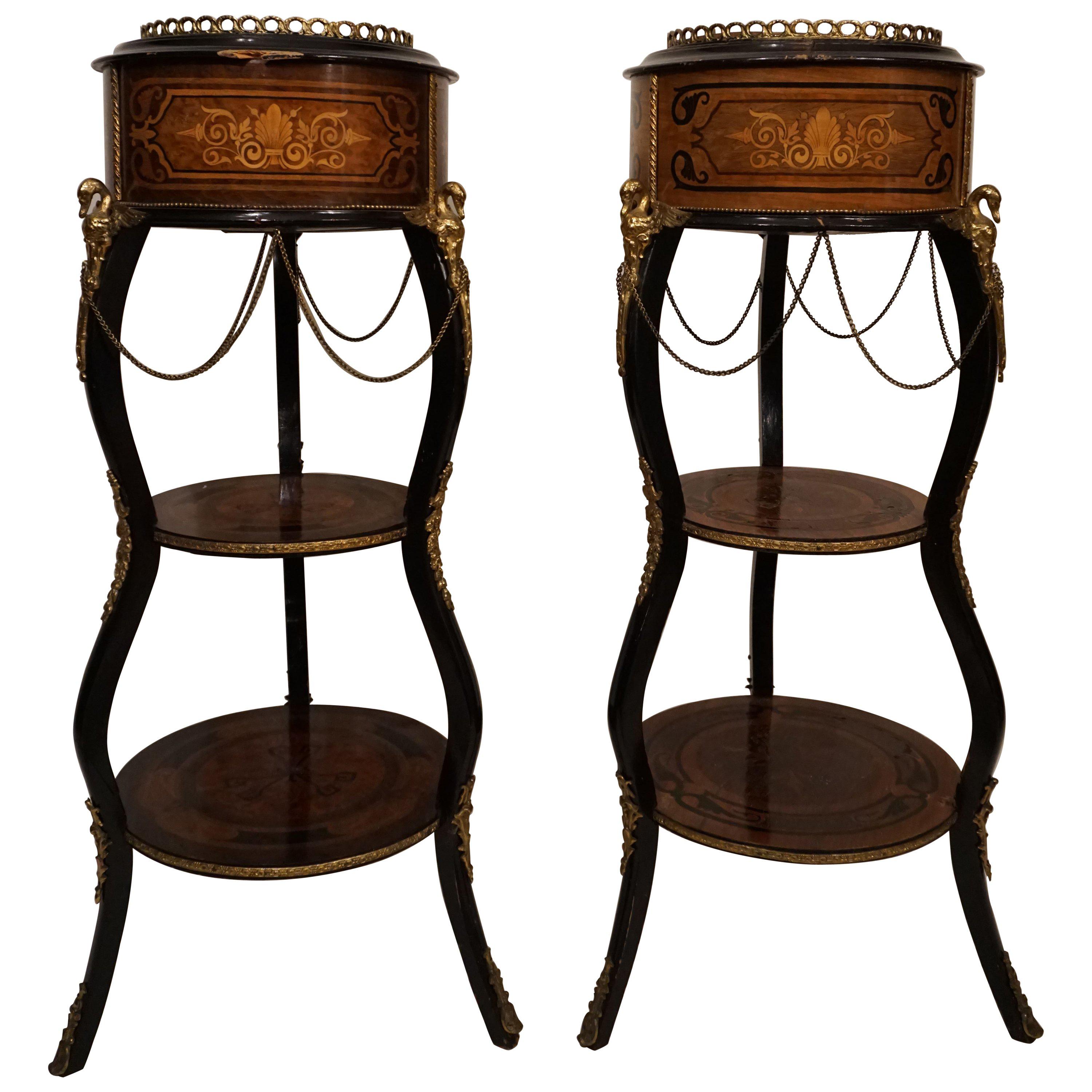 Pair of Champagne Bucket Columns Mini-Bar Louis XVI, circa 1800 For Sale