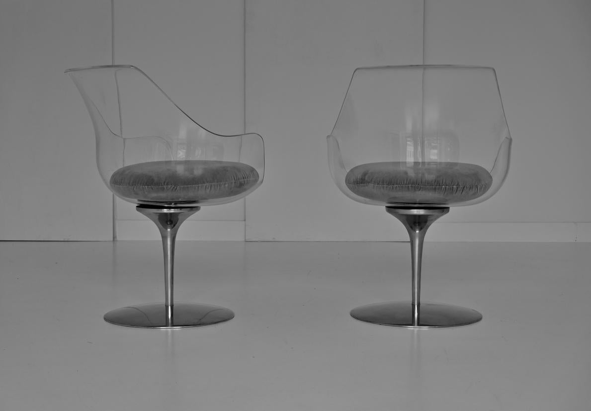 Pair of Champagne Chairs by Erwine + Estelle Laverne for Laverne International 11