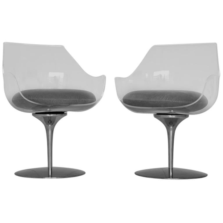Pair of Champagne Chairs by Erwine + Estelle Laverne for Laverne International