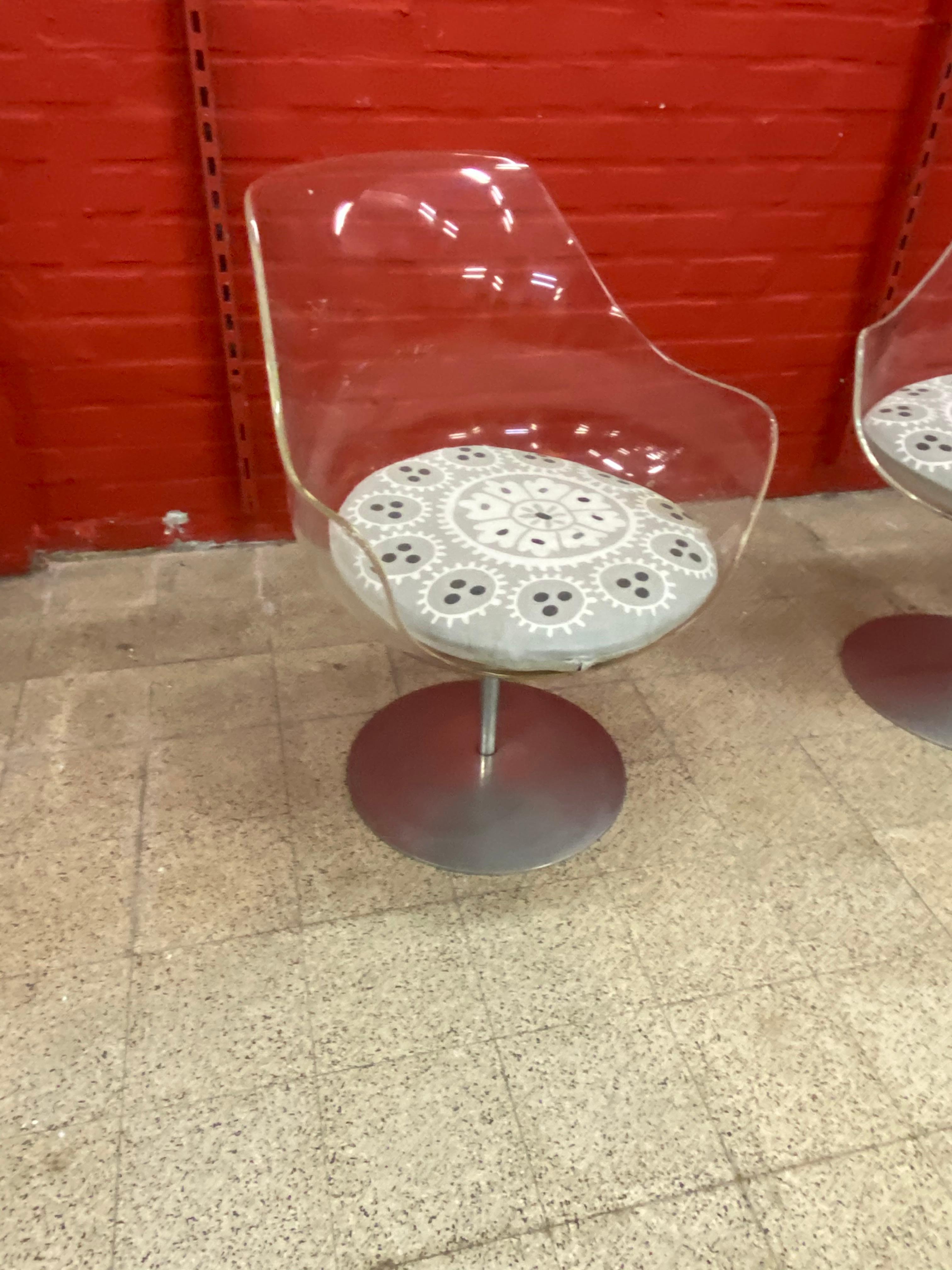 Pair of Champagne Chairs, Estelle and Erwin Laverne In Good Condition For Sale In Saint-Ouen, FR