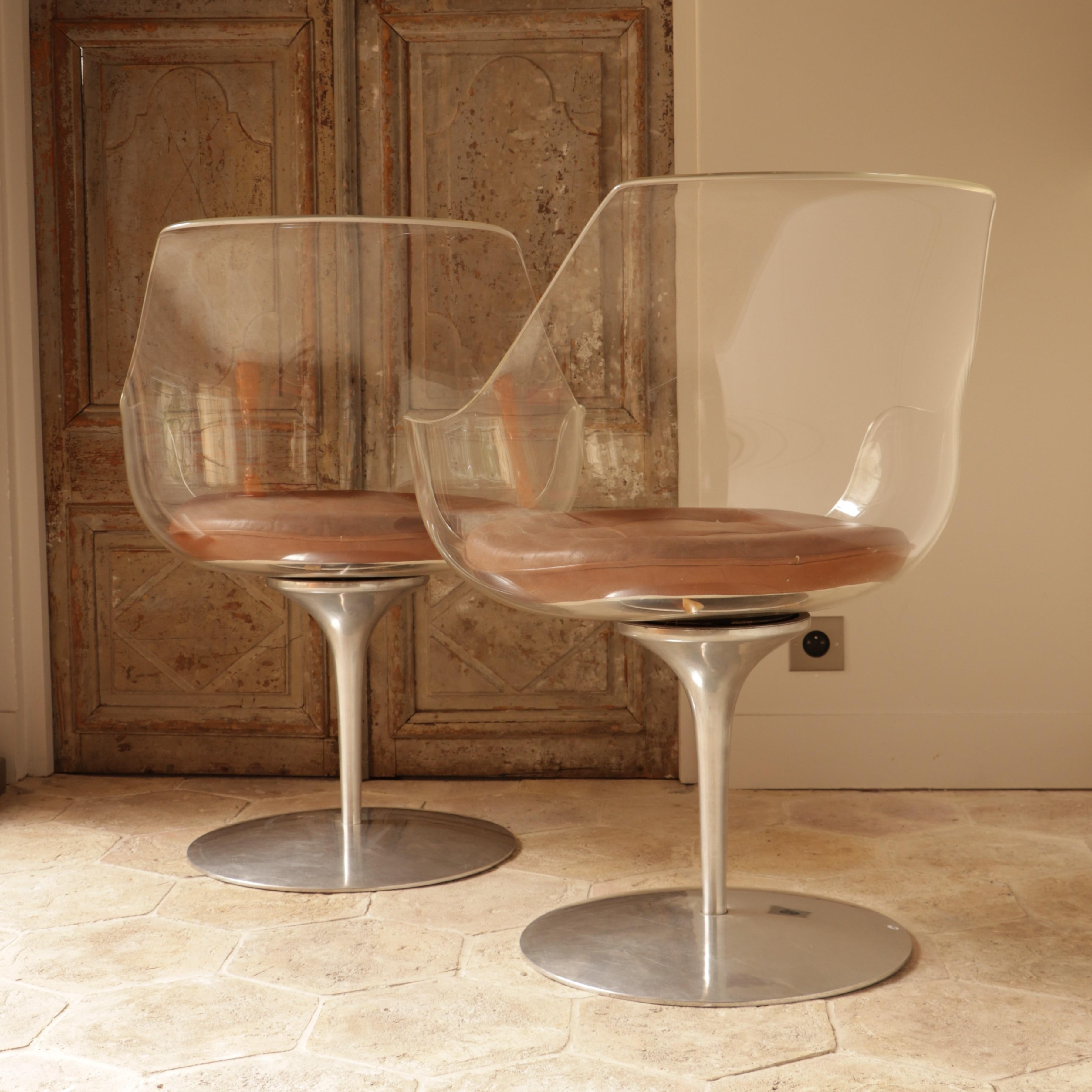 European Pair of Champagne Chairs, Estelle and Erwin Laverne