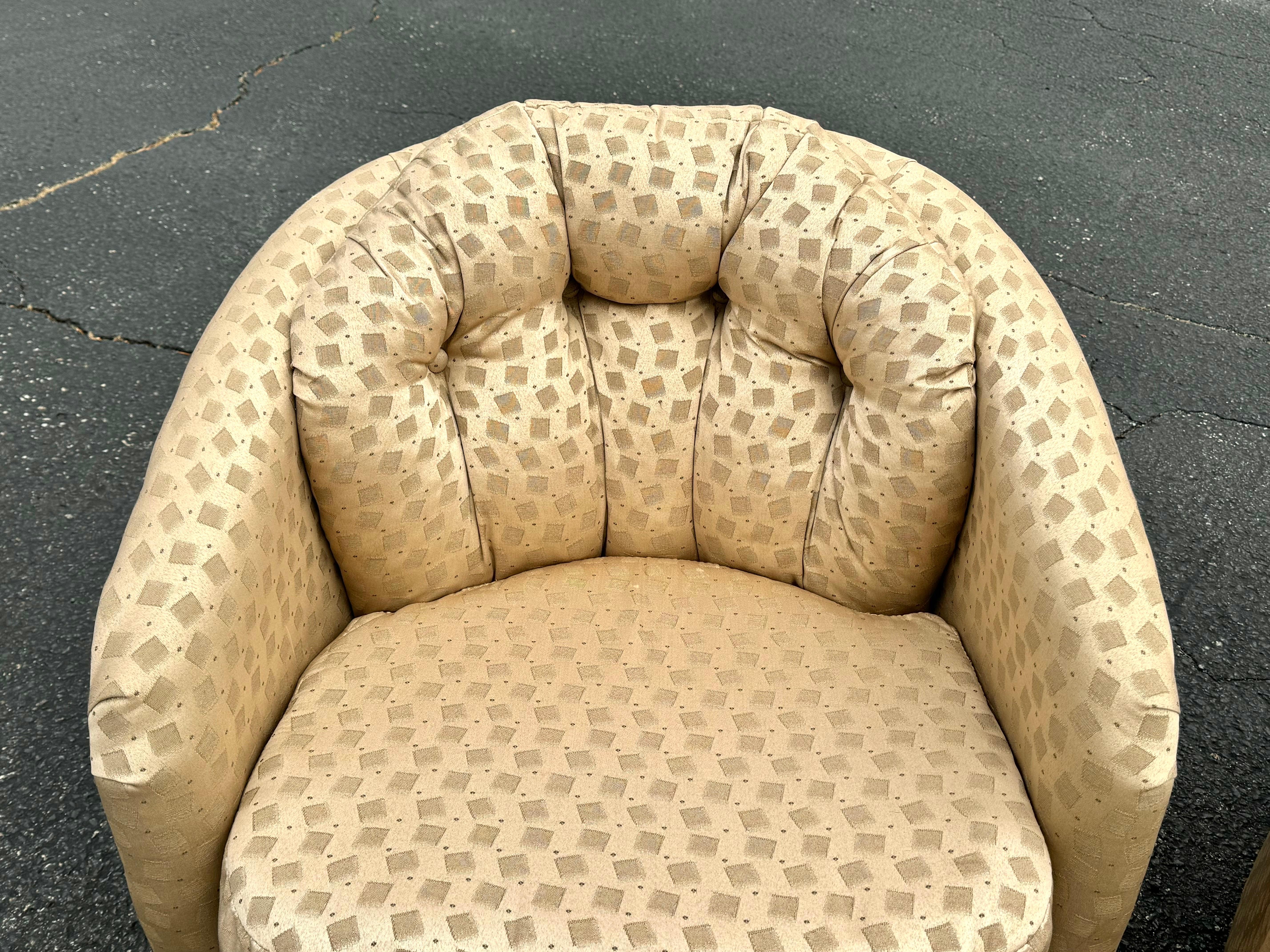 Metallo Coppia di sedie girevoli color champagne in vendita