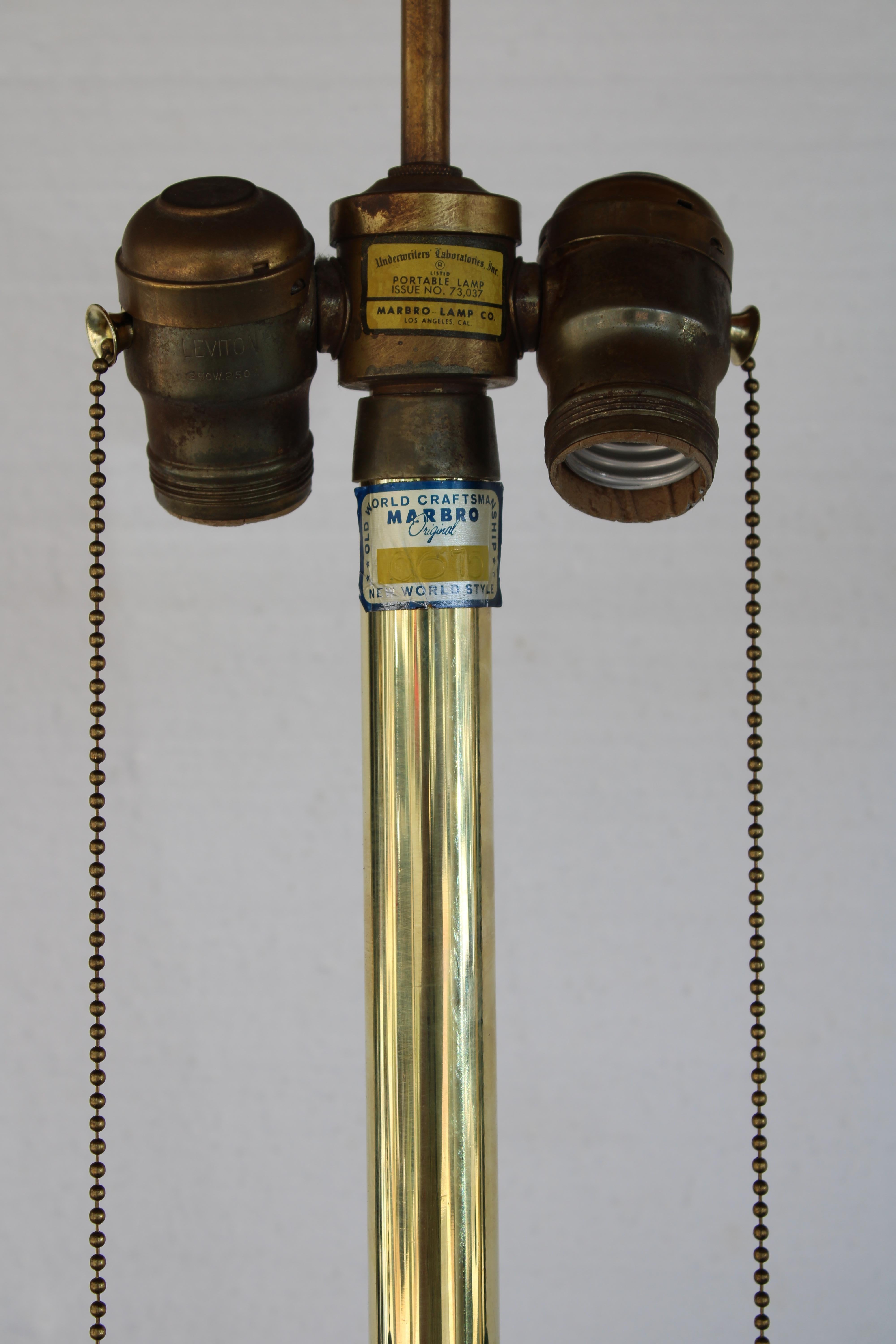 Pareja de Lámparas Champlevé de The MARBRO Lamp Company, Los Ángeles, CA. Moderno de mediados de siglo en venta