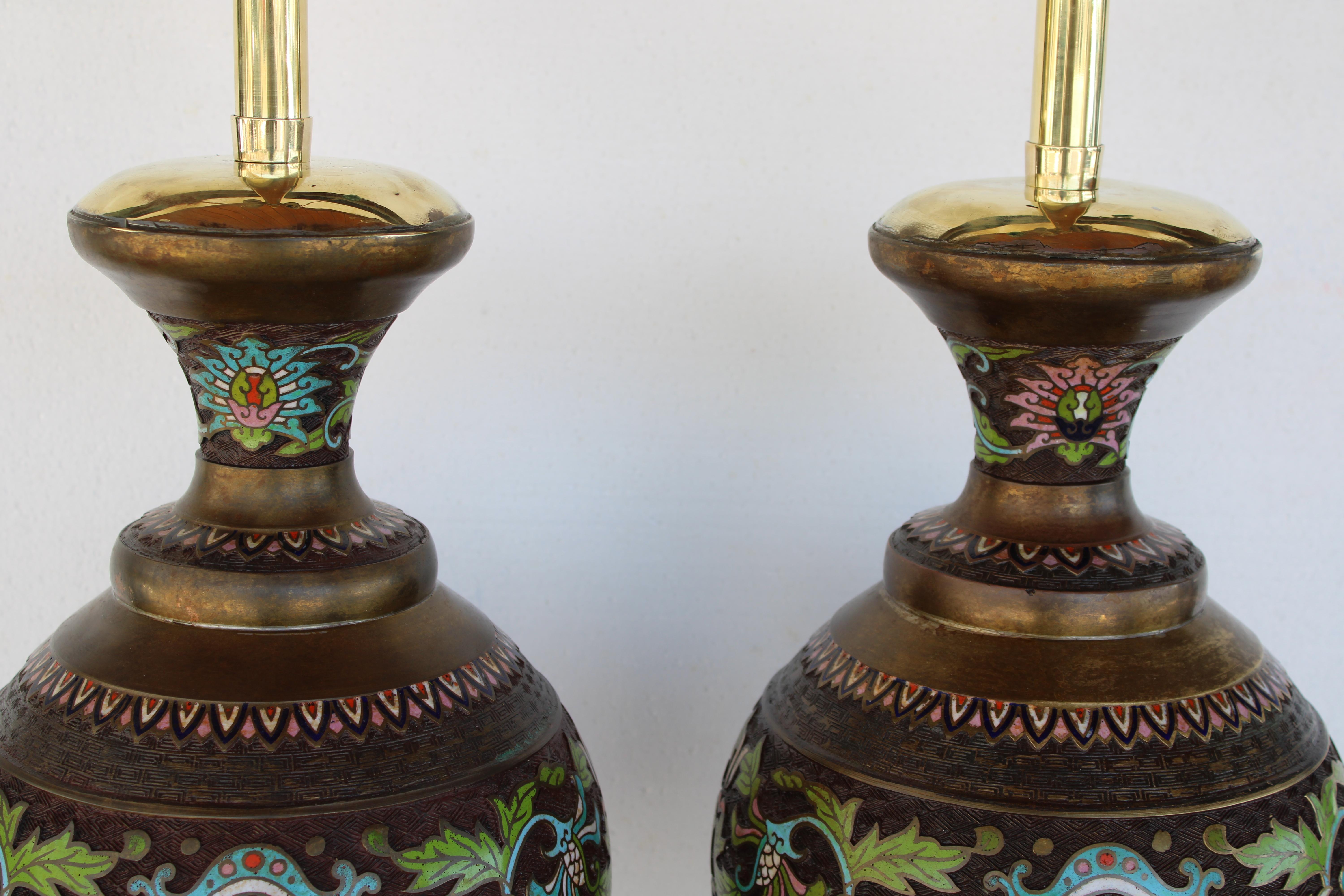 Pareja de Lámparas Champlevé de The MARBRO Lamp Company, Los Ángeles, CA. en venta 1