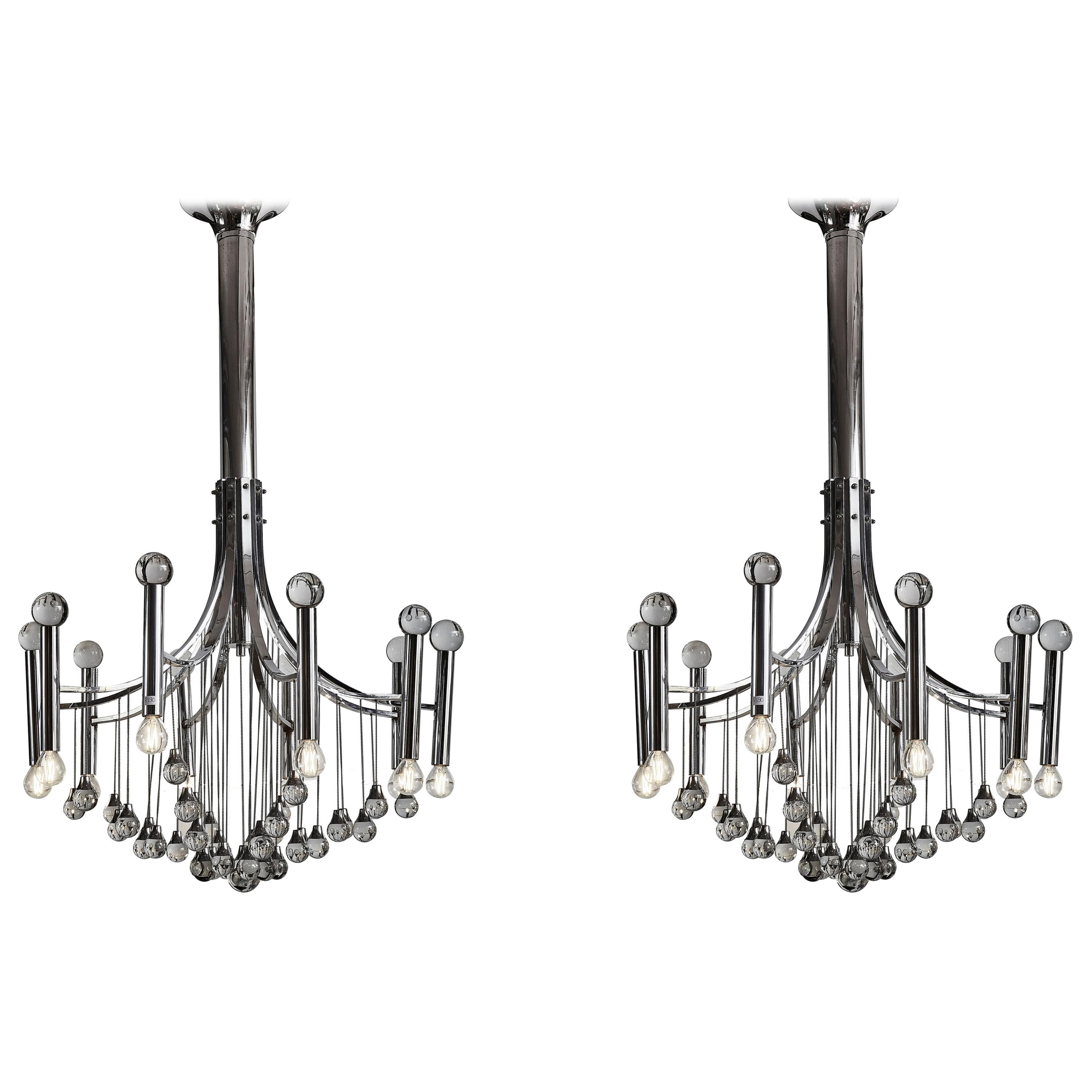 Pair of Chandelier by Sciolari For Sale